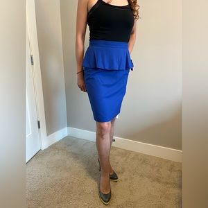 Vince Camuto Cobalt blue High Waist pencil skirt with ruffles | Size 8 | NWT